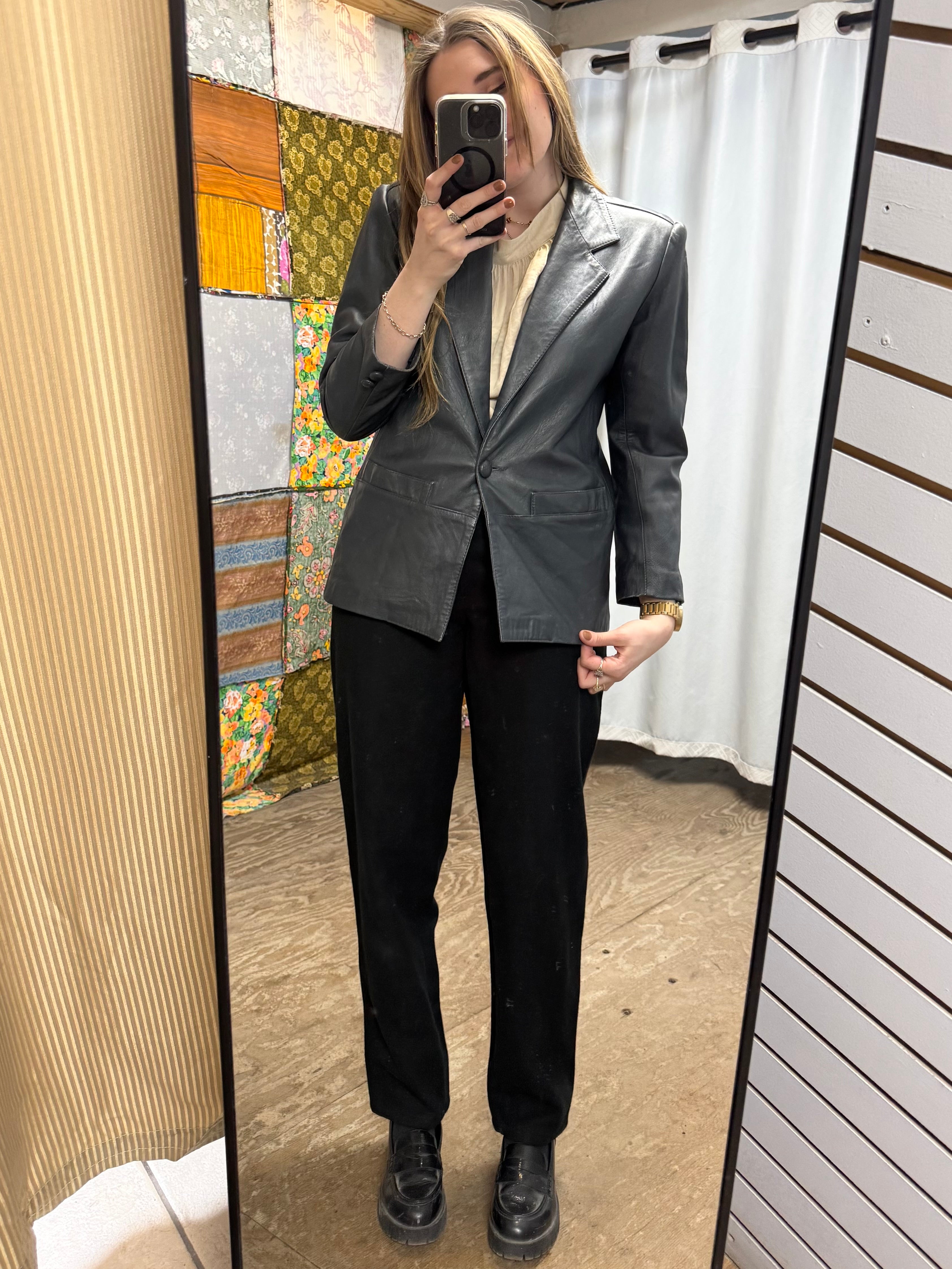 Blazer en Cuir Années 80