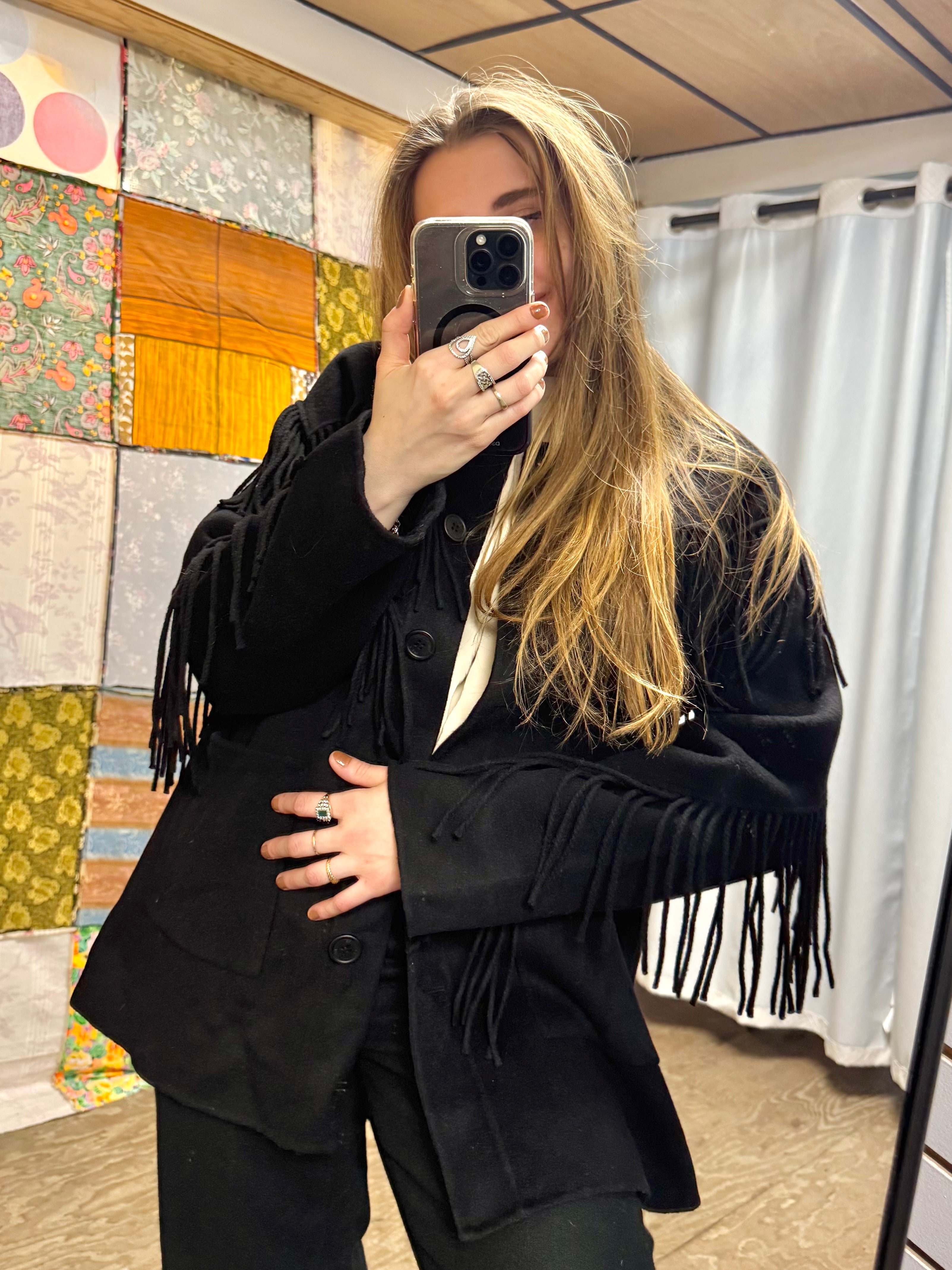 Veste Effet Poncho The Kooples Noir