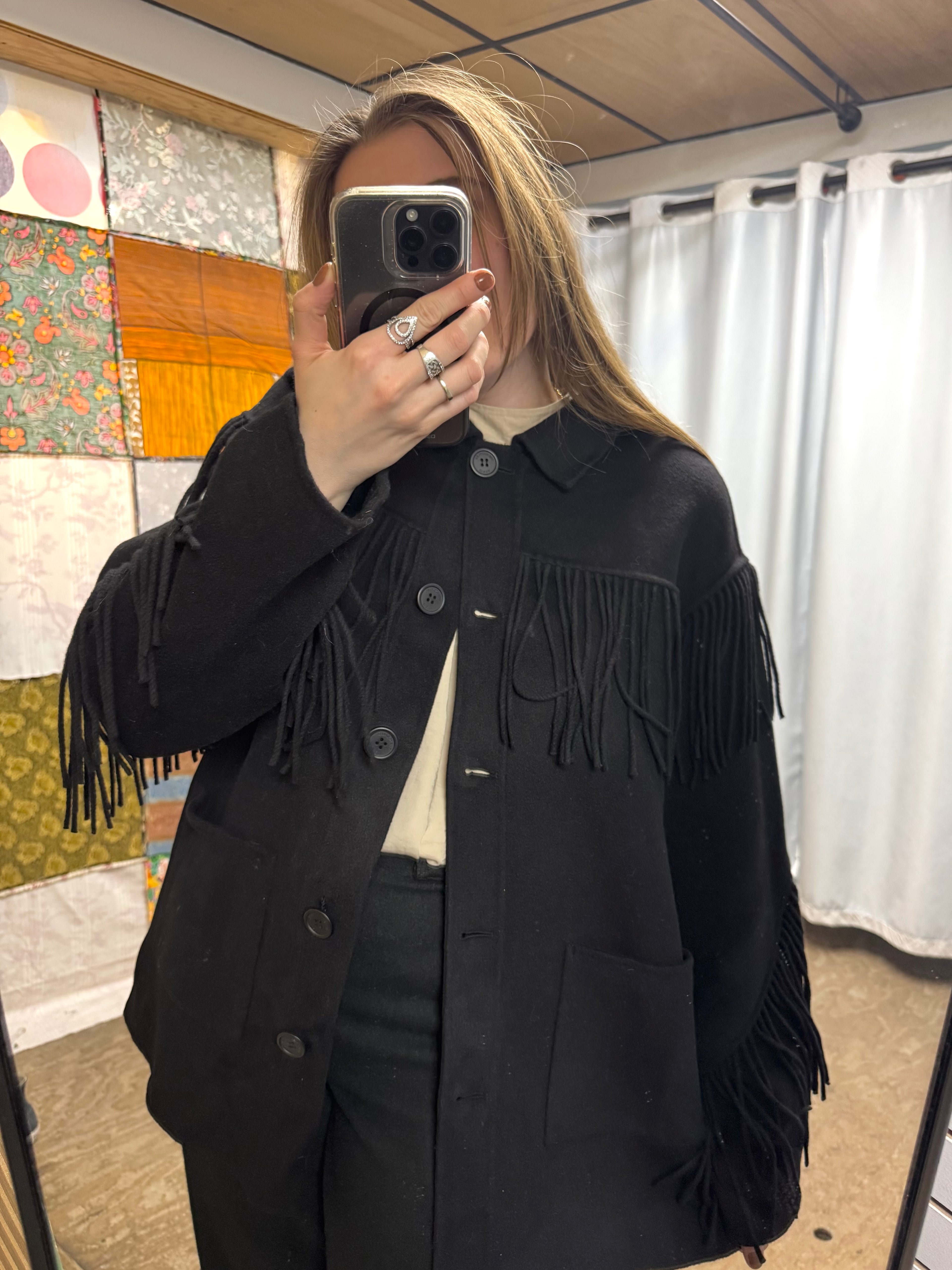 Veste Effet Poncho The Kooples Noir