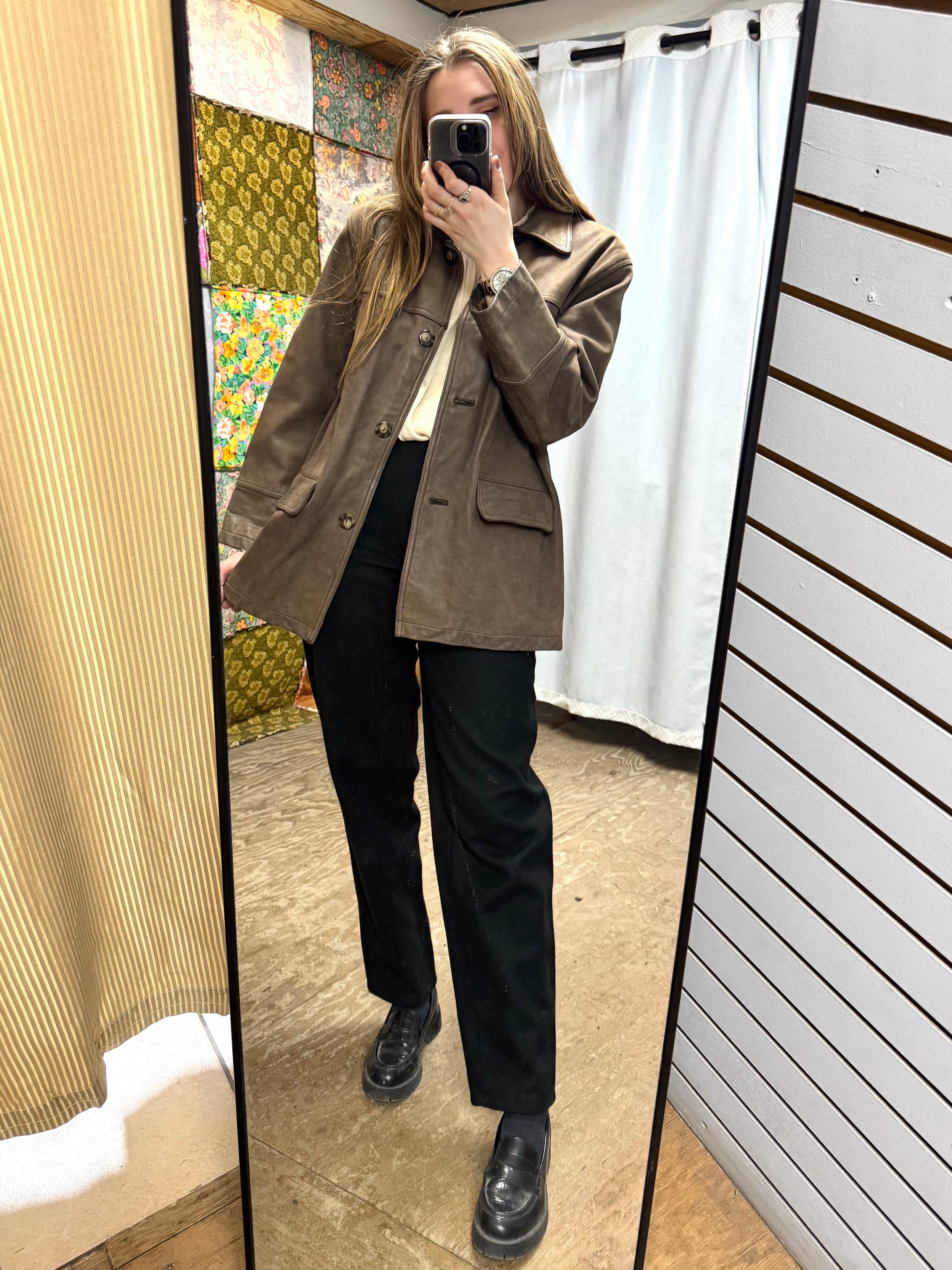 Veste en Cuir Marron C un Monde…