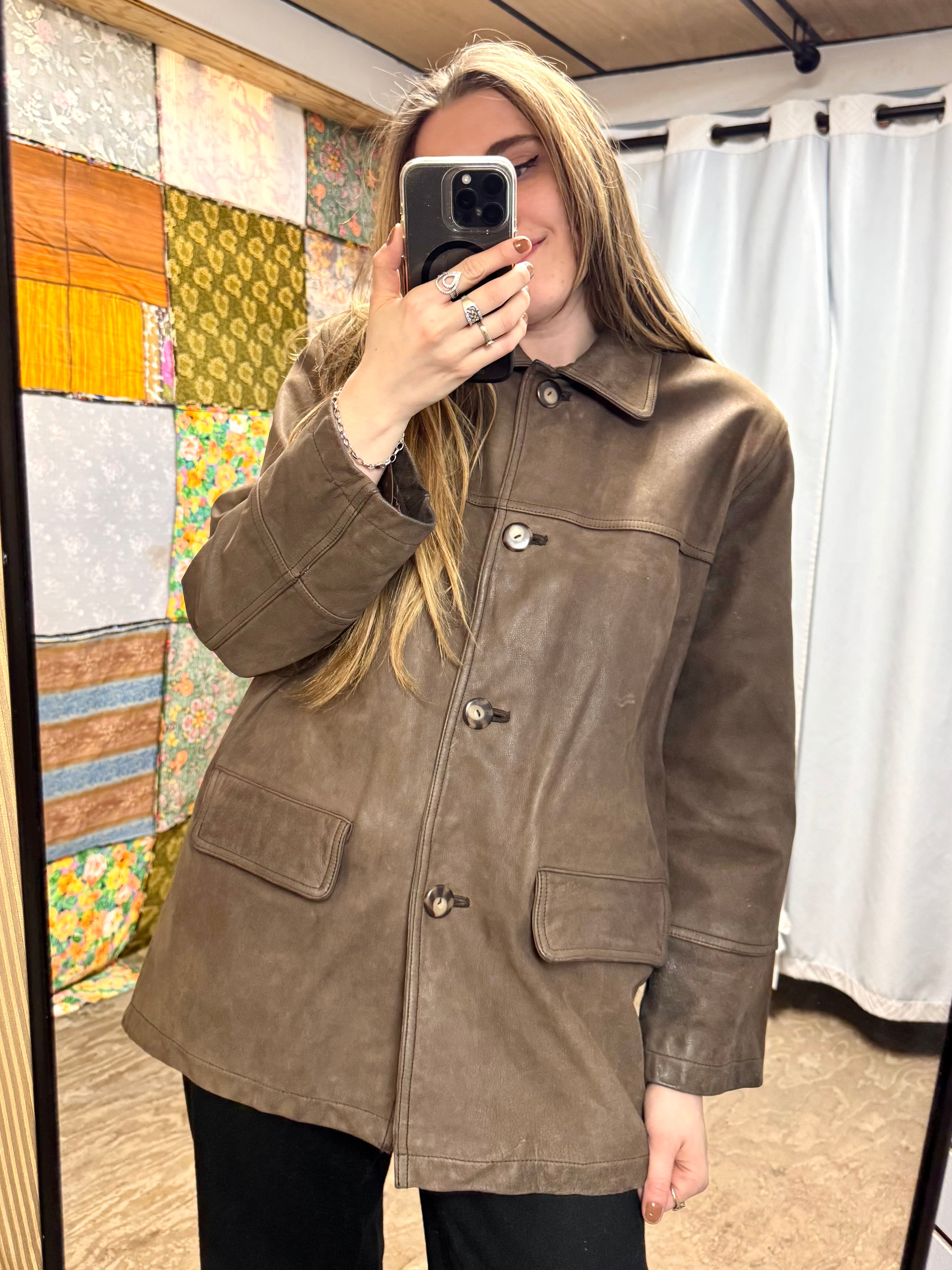 Veste en Cuir Marron C un Monde…