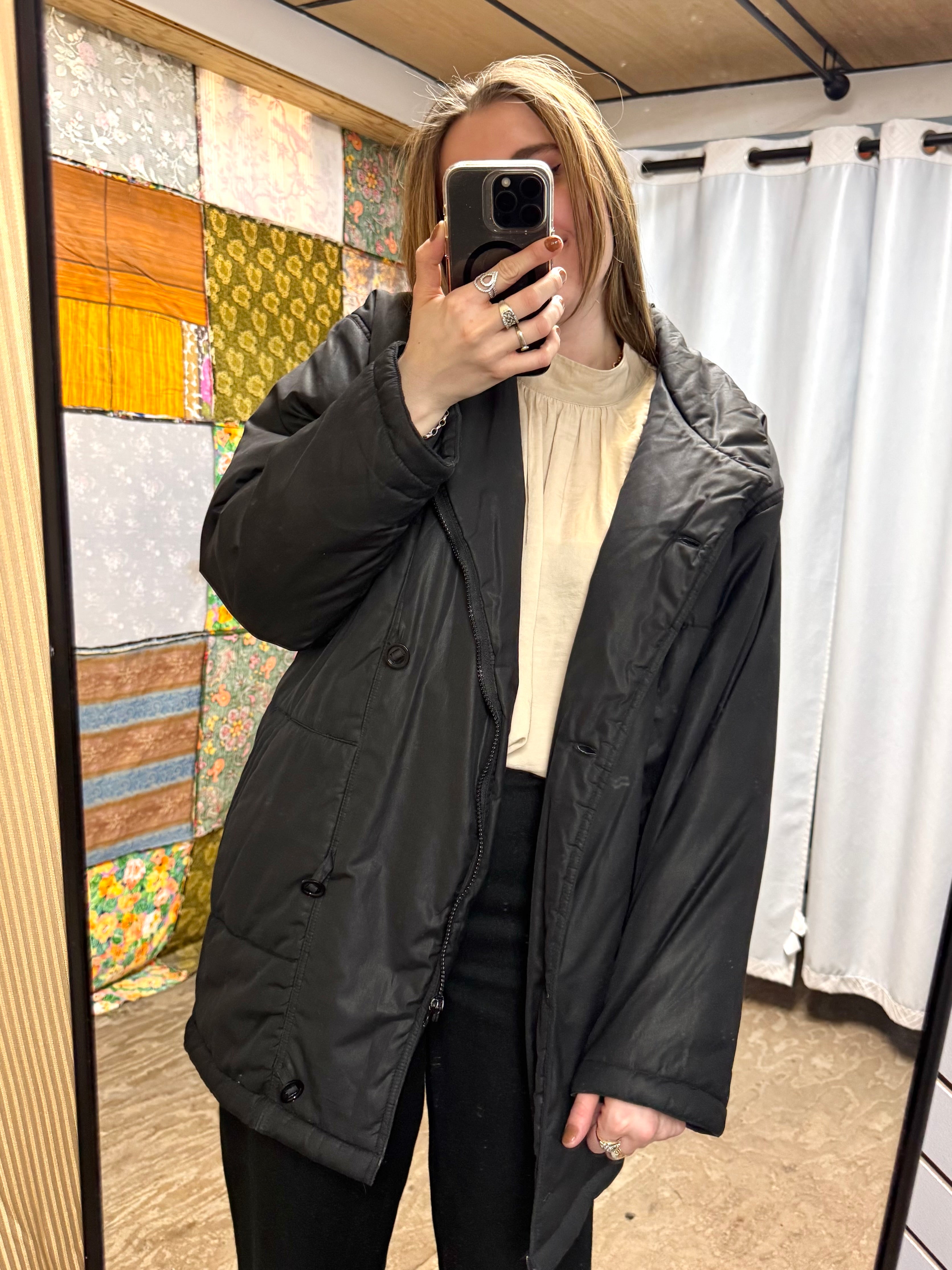 Veste Noire WishBone Années 80