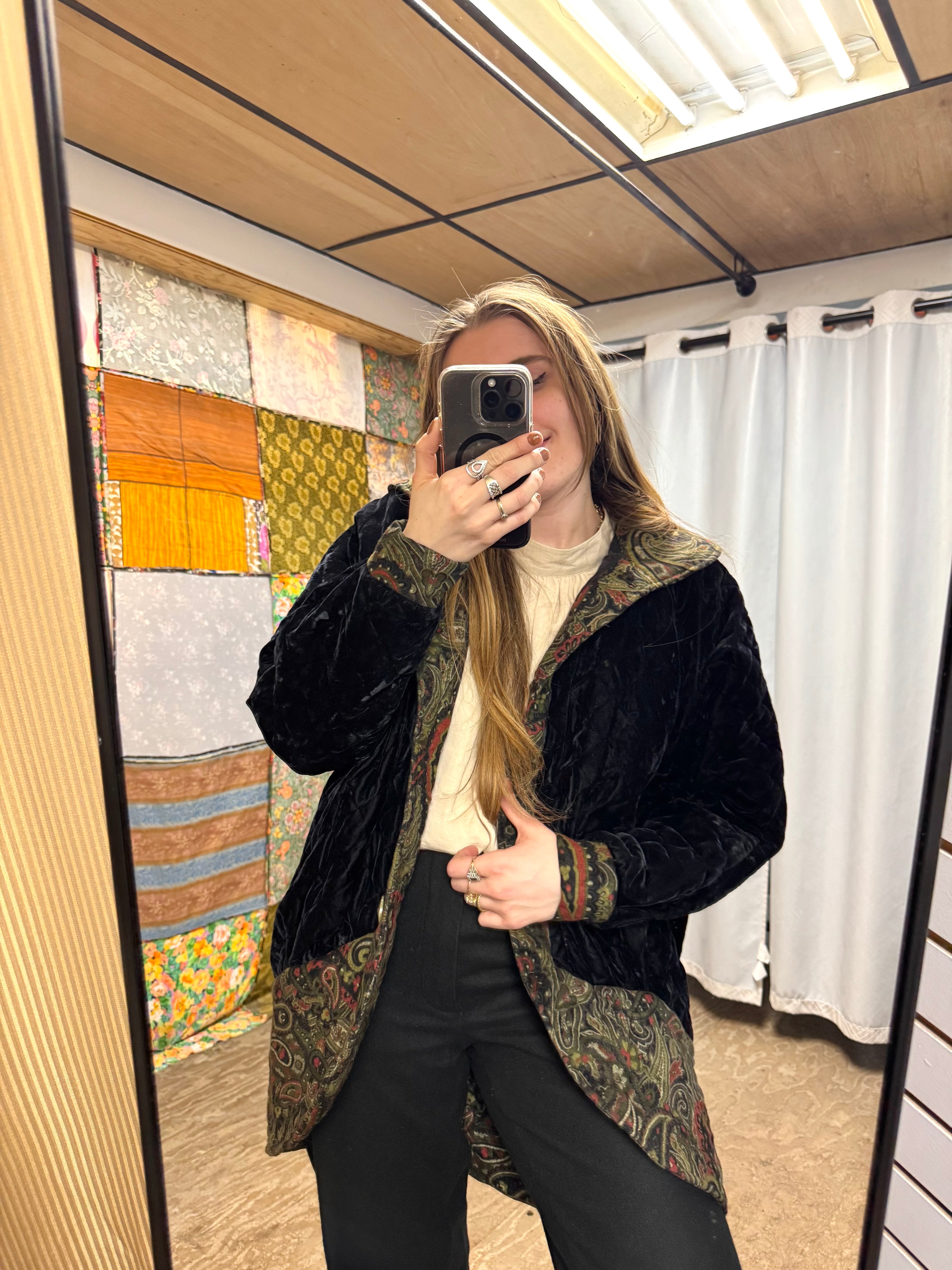 Manteau en Velours Matelassé 80’s