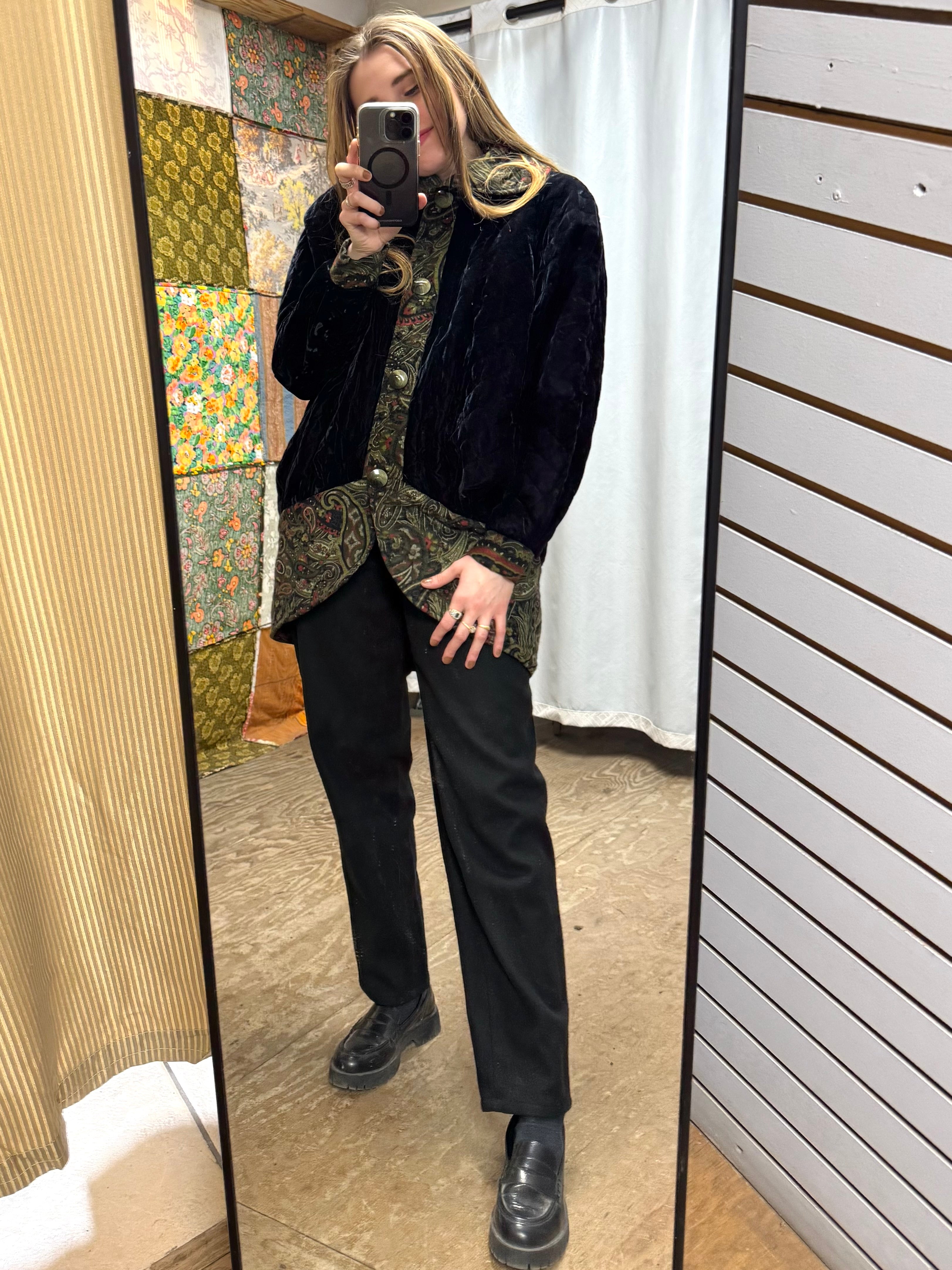 Manteau en Velours Matelassé 80’s