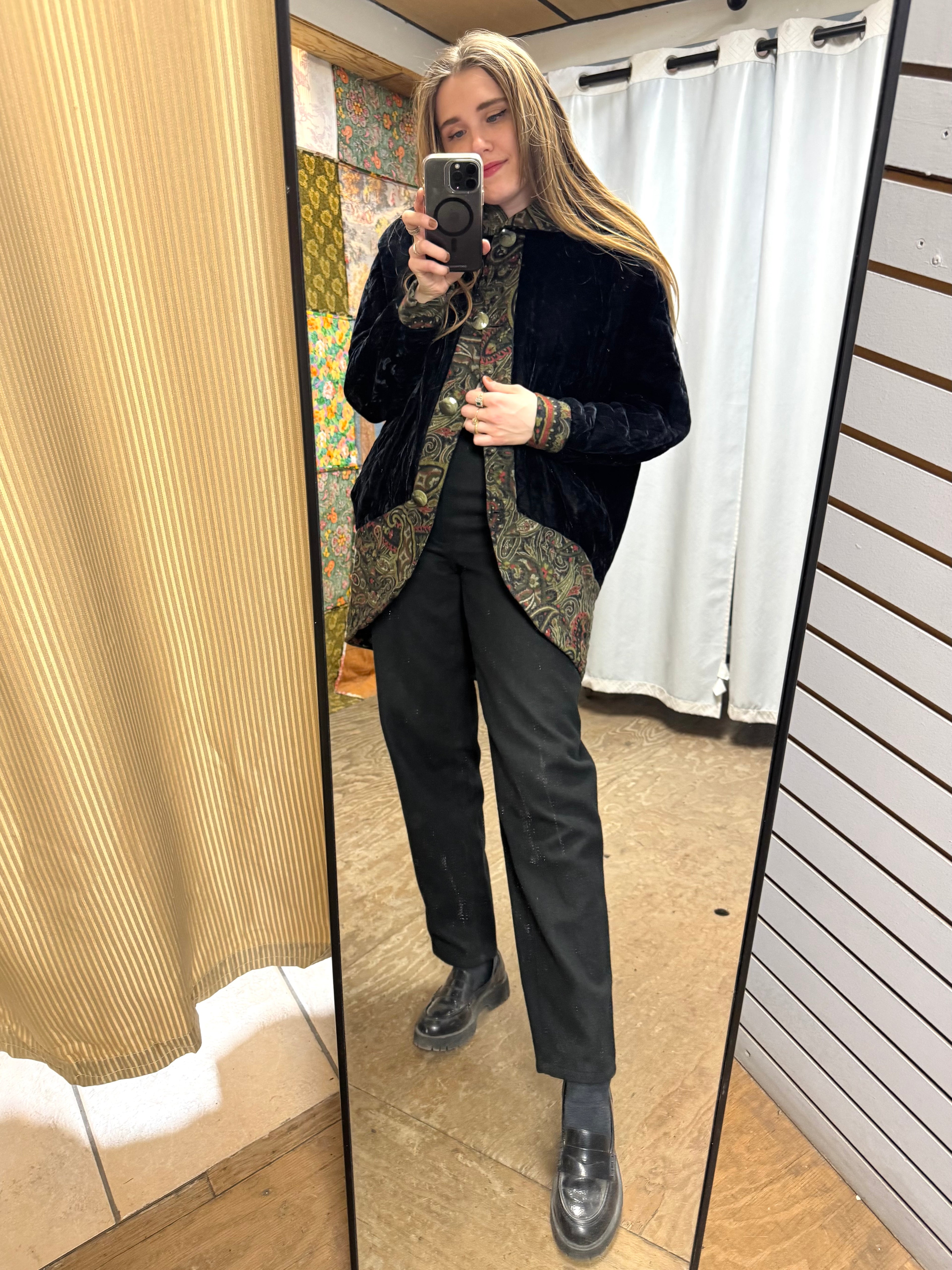 Manteau en Velours Matelassé 80’s