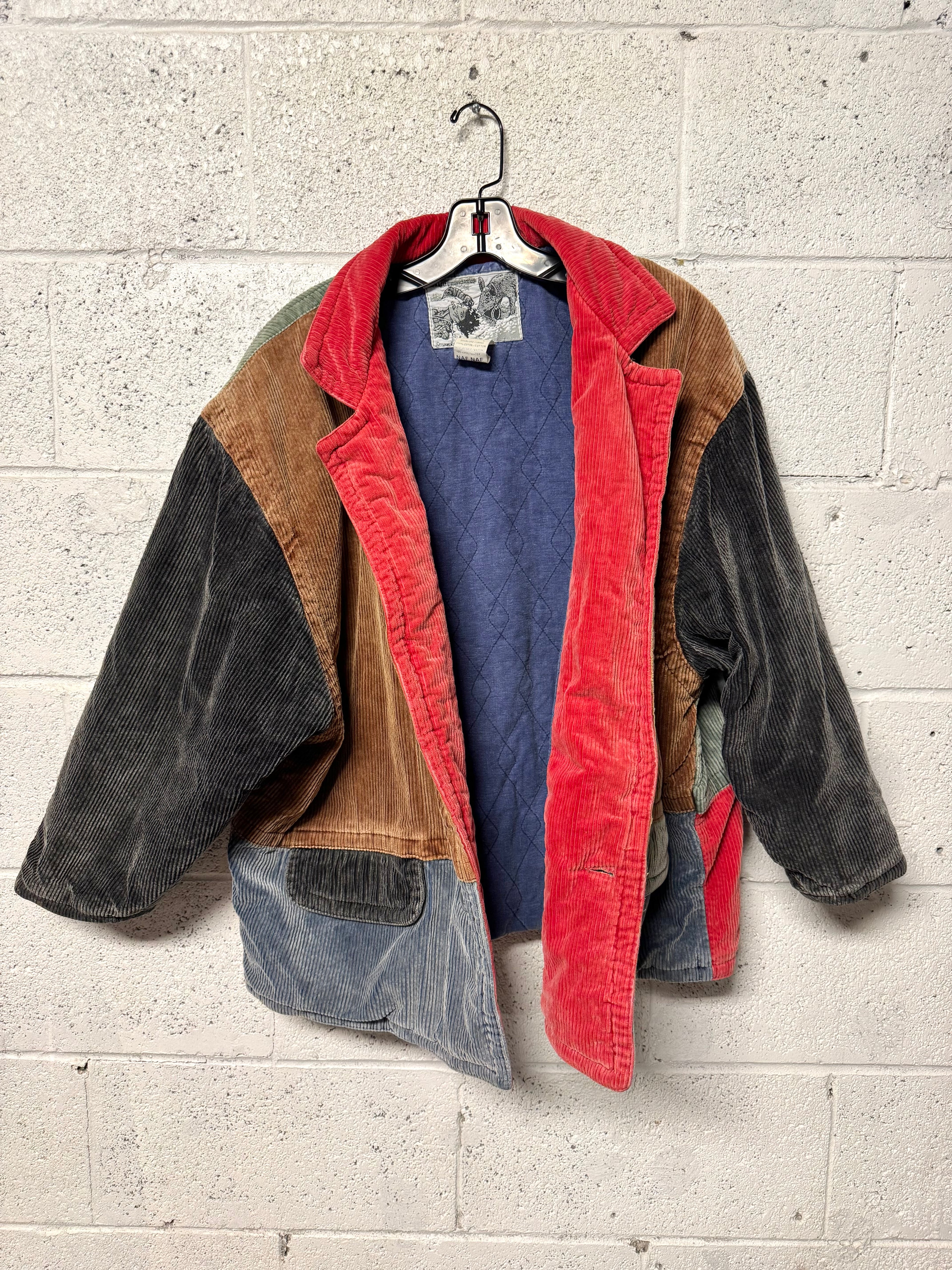 Veste Multicolore Naf Naf Côtelé Années 80