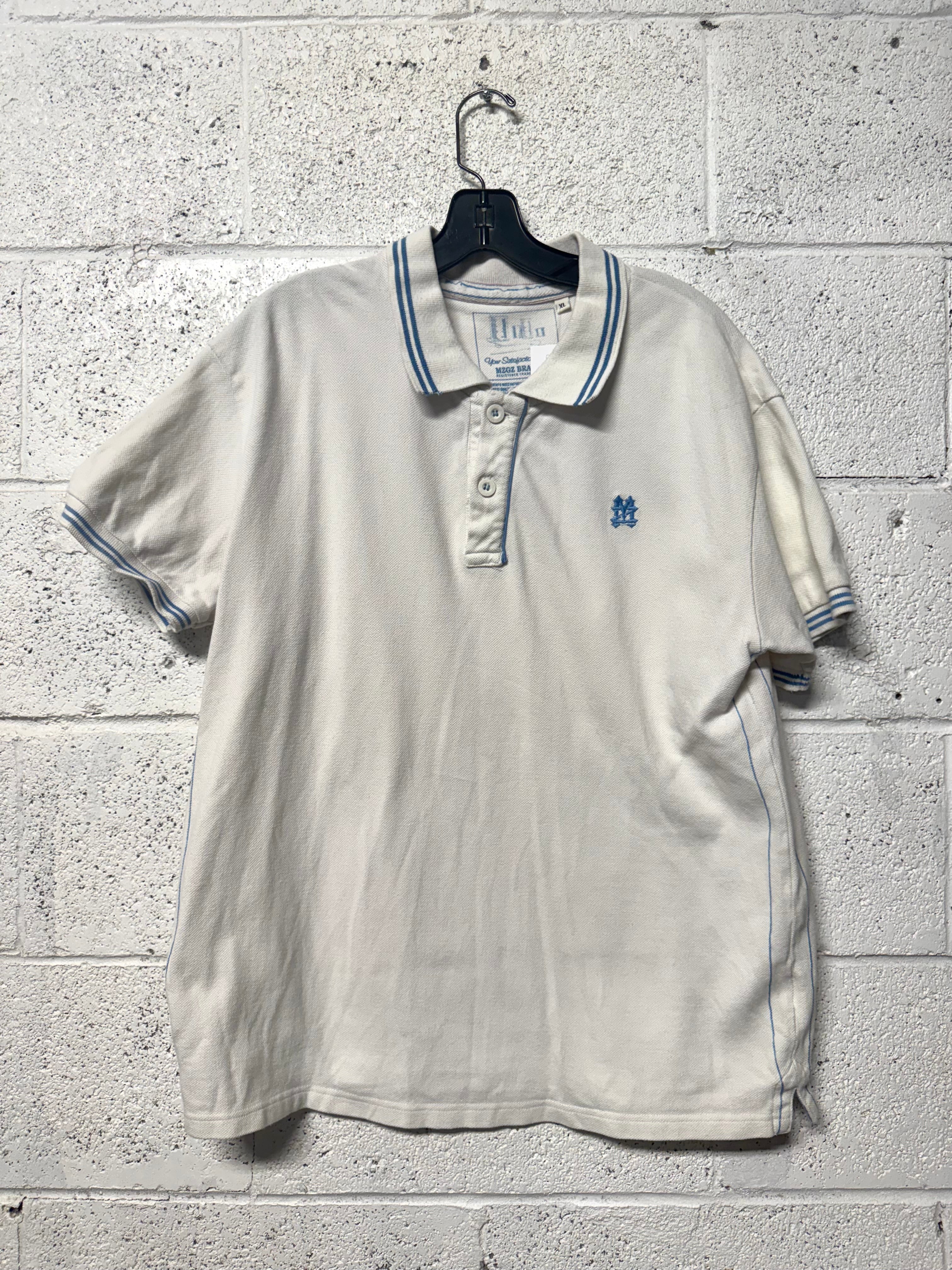 Polo MZGZ Brand Blanc Bleu