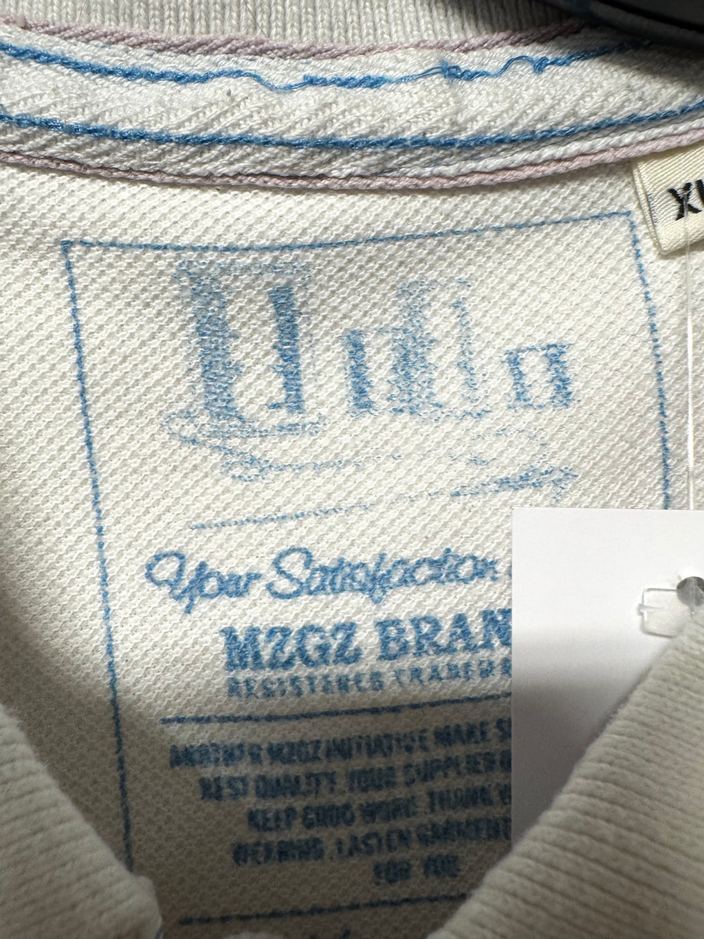 Polo MZGZ Brand Blanc Bleu