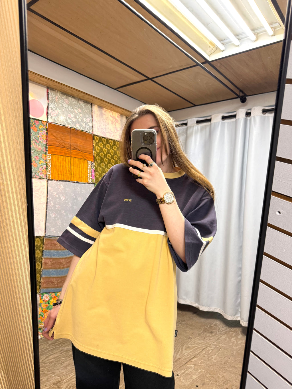 T-shirt Hugo Boss Bleu Jaune