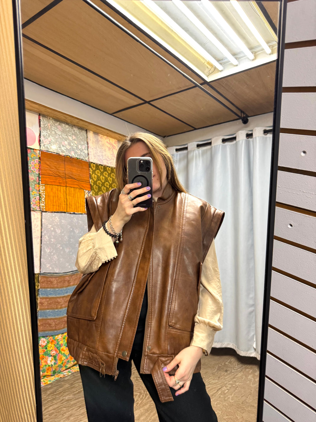 Veste en Cuir Nicola d’Angelo marron