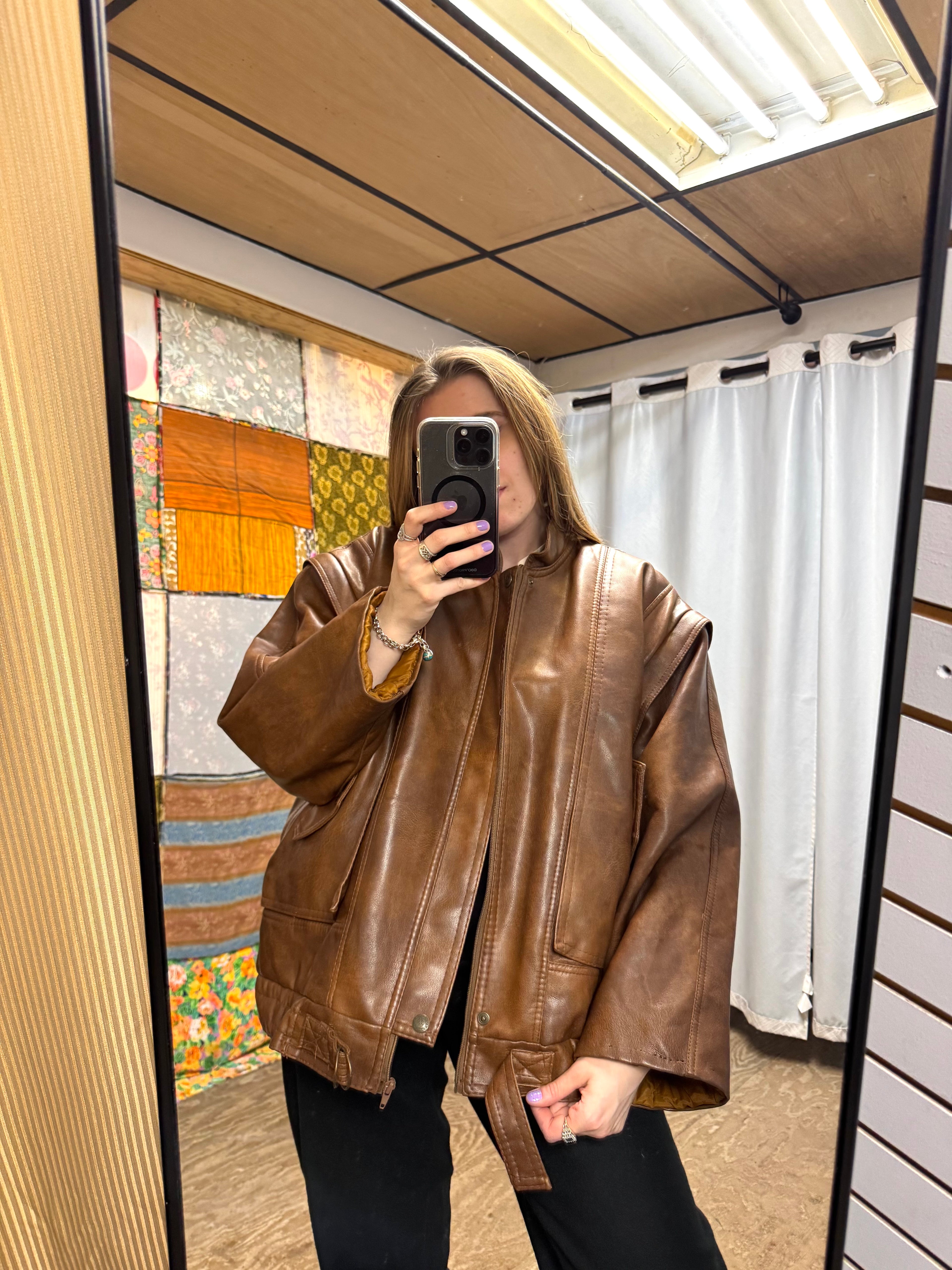 Veste en Cuir Nicola d’Angelo marron