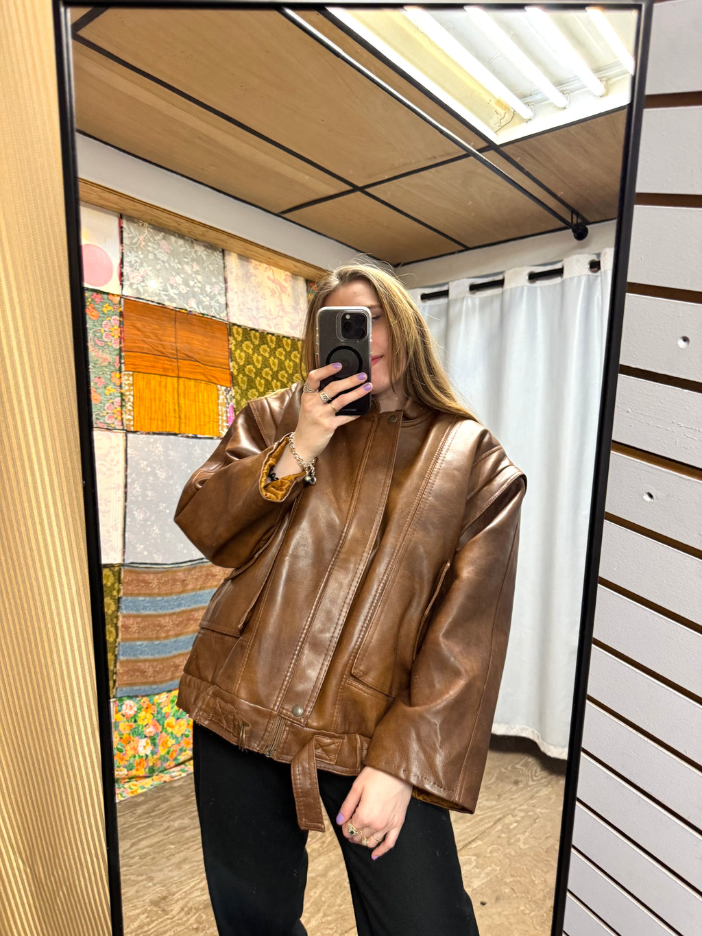 Veste en Cuir Nicola d’Angelo marron