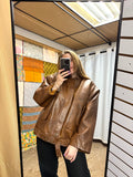Veste en Cuir Nicola d’Angelo marron